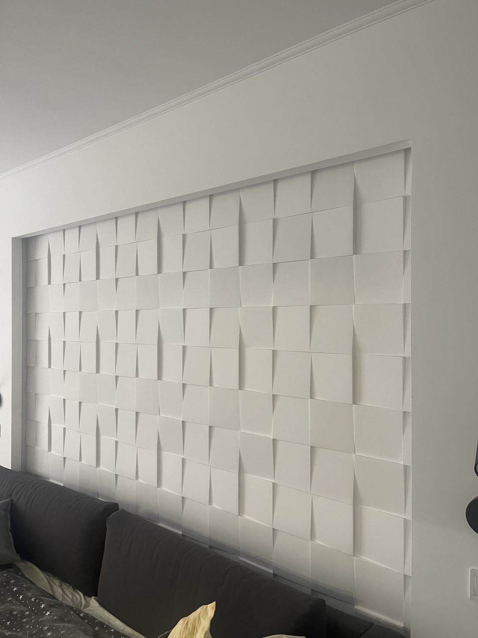 Декоративна 3д панель "Квадрати" для опоряджувальних робіт і для декорування стін 50x50, фото 1