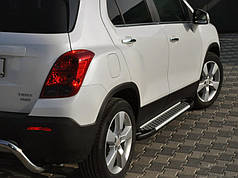 Бокові пороги Allmond Grey 2 шт.  Алюміній для Chevrolet Trailblazer 2012-2024 рр