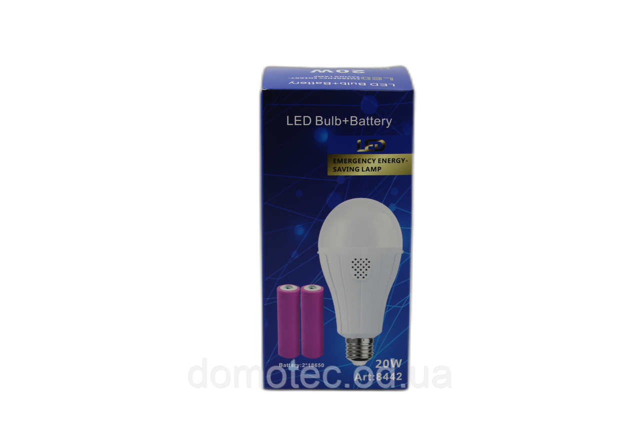 Лампочка з акумулятором 2x18650 15w\E27 (З ковпачком, гачком)