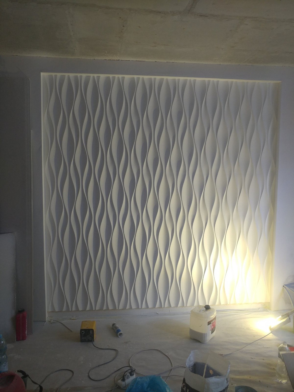 Гіпсова декоративна 3д панель "Бутони", фото 1