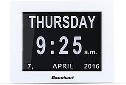 8-дюймовий цифровий календарний денний годинник Excelvan дуже великий, нескорочений день, тиждень, місяць