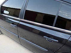 Зовнішня окантовка вікон 4 шт  нерж HB  Carmos - Турецька сталь для Renault Megane II 2004-2009 рр