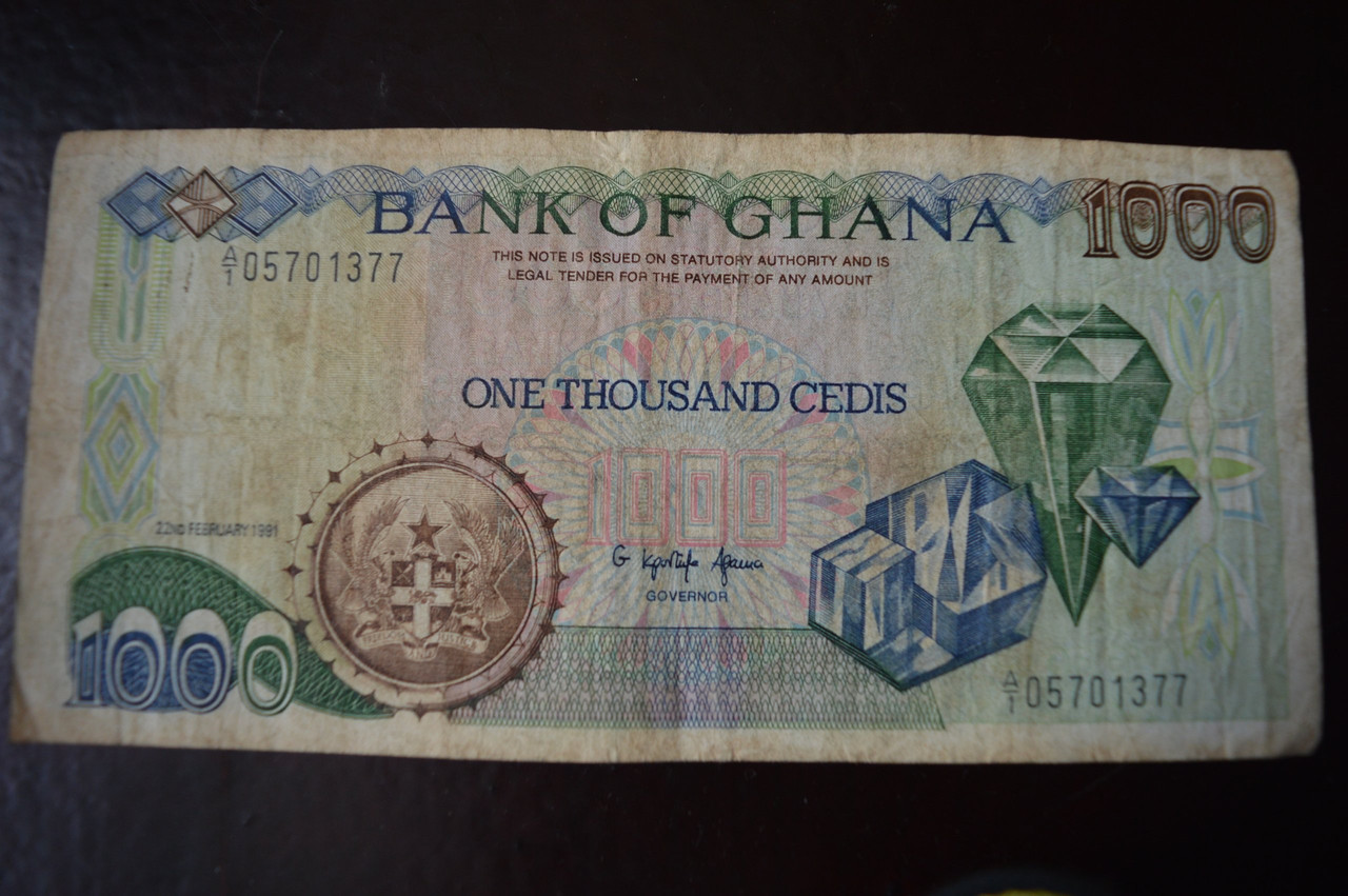 Гана/Ghana 1000 Cedis 1991год Pick 29a (2)