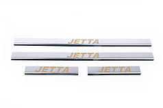 Накладки на пороги Carmos V1 4 шт  нерж для Volkswagen Jetta 2006-2011 рр