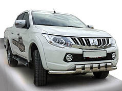 Передній захист ST015 нерж для Mitsubishi L200 2015-2024 рр