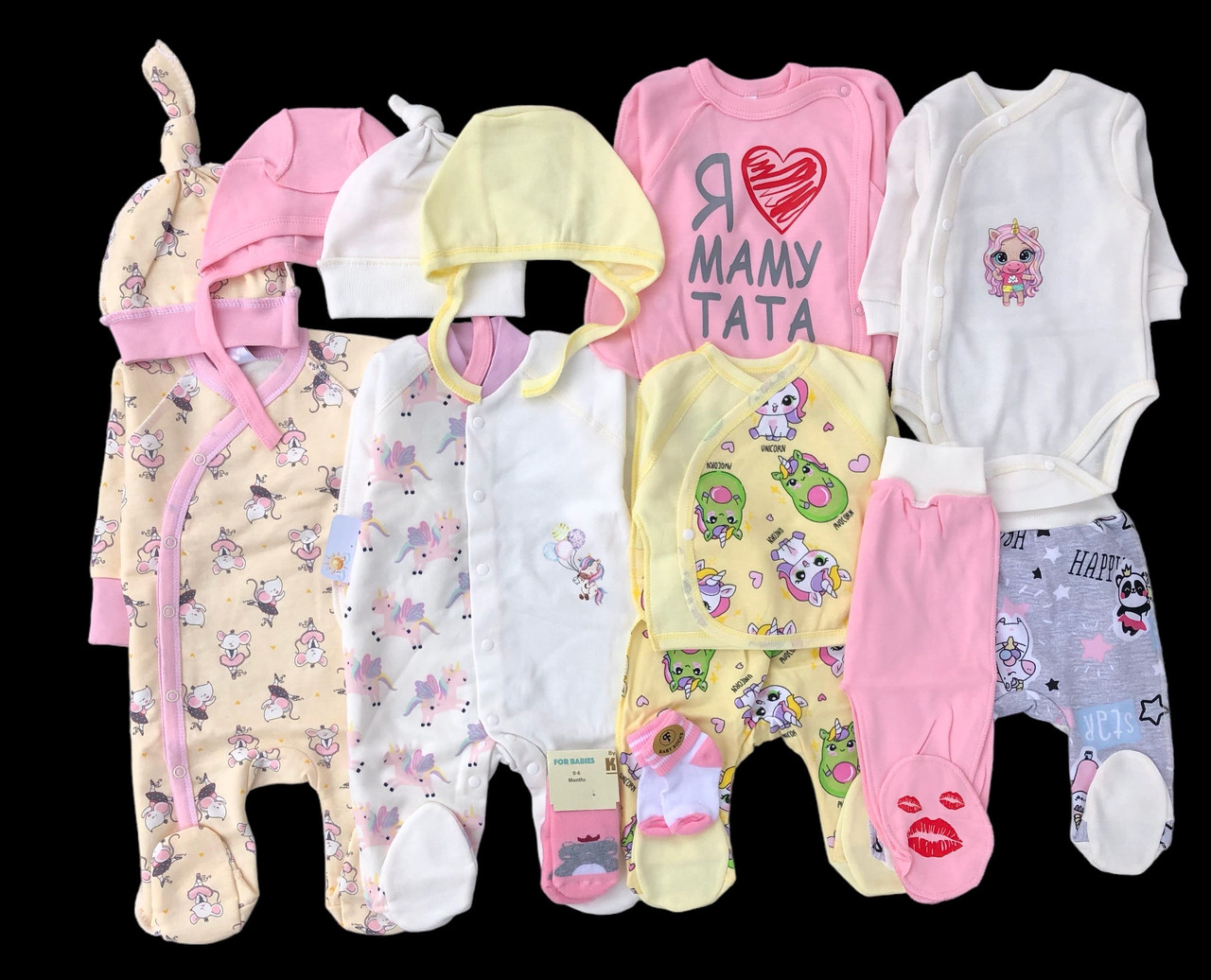 Гарний набір одягу для новонароджених дівчат, якісний одяг для немовлят весна, зріст 56 см, бавовна