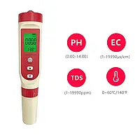 Улучшенный комбинированный прибор 4 в 1 EZ9908 c подсветкой (pH, EC, TDS, Temp)