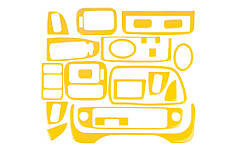 Накладки на панель жовтий колір для Honda Civic 1995-2001 рр
