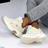 Бежеві міксові текстильні повітропроникні жіночі кросівки прогулянкові та в спортзал взуття жіноче, фото 6