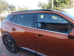 Окантовка вікон 6 шт  нерж для Peugeot 2008 2019-2024 рр