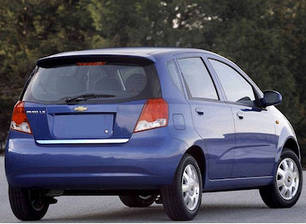 Кромка багажника нерж. Sedan для Chevrolet Aveo T200 2002-2008 рр, фото 2