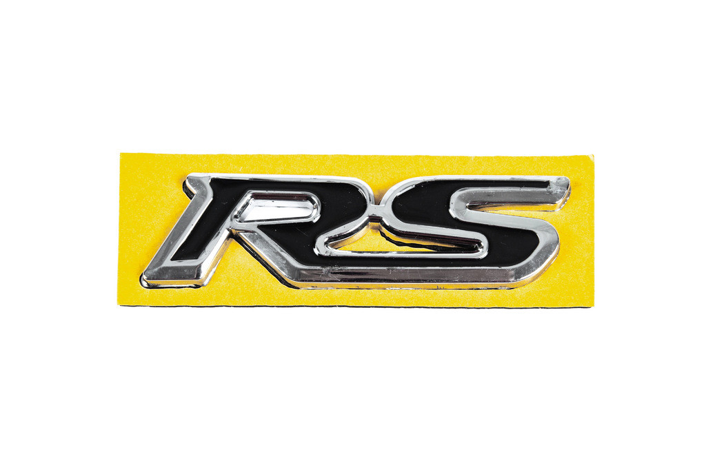 Напис RS чорний з хром 95мм на 25мм для Тюнінг Honda