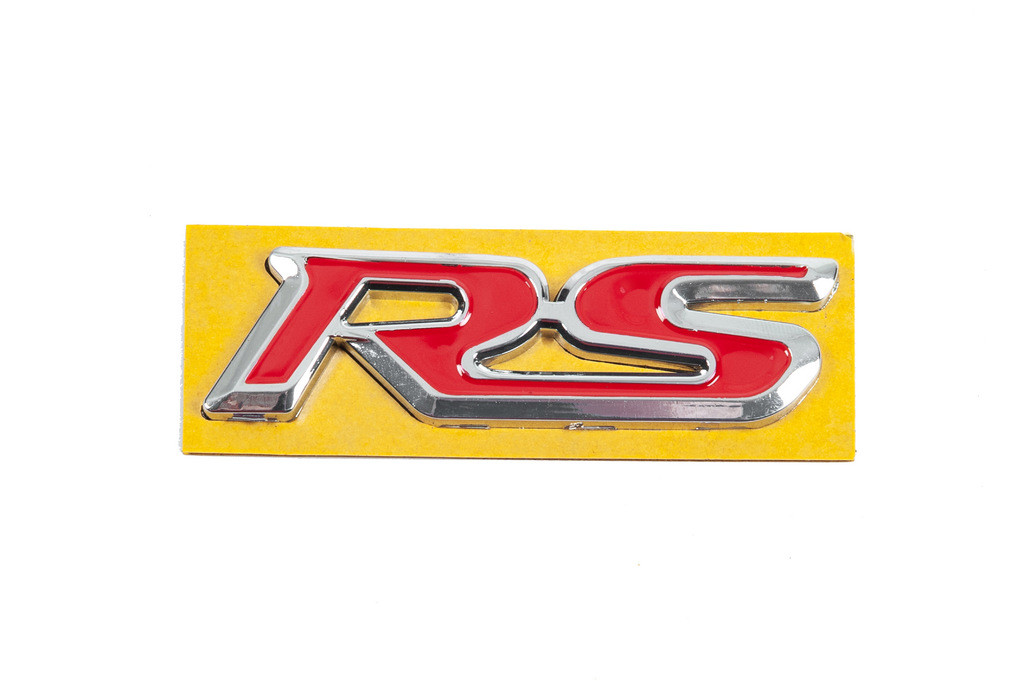 Напис RS червоний з хром 95мм на 25мм для Тюнінг Honda