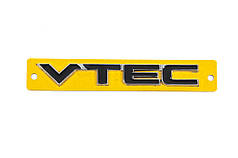 Напис VTEC чорний з хром 110мм на 15мм для Тюнінг Honda