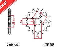 Звезда трансмиссии (передняя) на мопед Deltа ( Дельта) 420-15T JT SPROCKET #JTF253.15