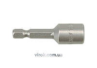 Насадка торцева магнітна 6-гранна YATO : HEX M10 x 48 мм, HEX Ø= 1/4" [Блістер] [100]