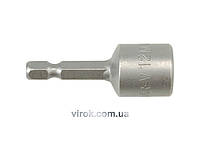 Насадка торцева магнітна 6-гранна YATO : HEX M12 x 48 мм, HEX Ø= 1/4" [Блістер] [100/200]