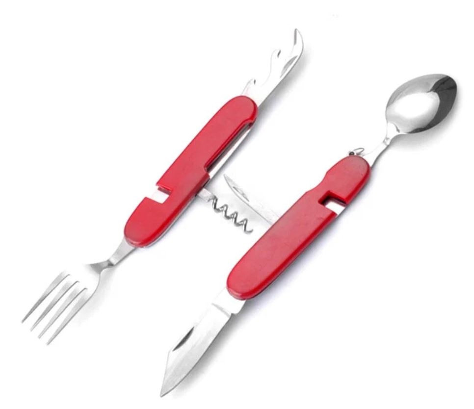 ТУРИСТИЧНИЙ НАБІР СКЛАДНИЙ (МУЛЬТИТУЛ) 6 В 1 (ЛОЖКА, ВИЛКА, НІЖ, ВІДКРИВАЛКА, ШТОПОР), фото 1