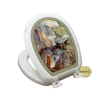 Кришка золотий розпис для унітазу GOLD Sanpreis