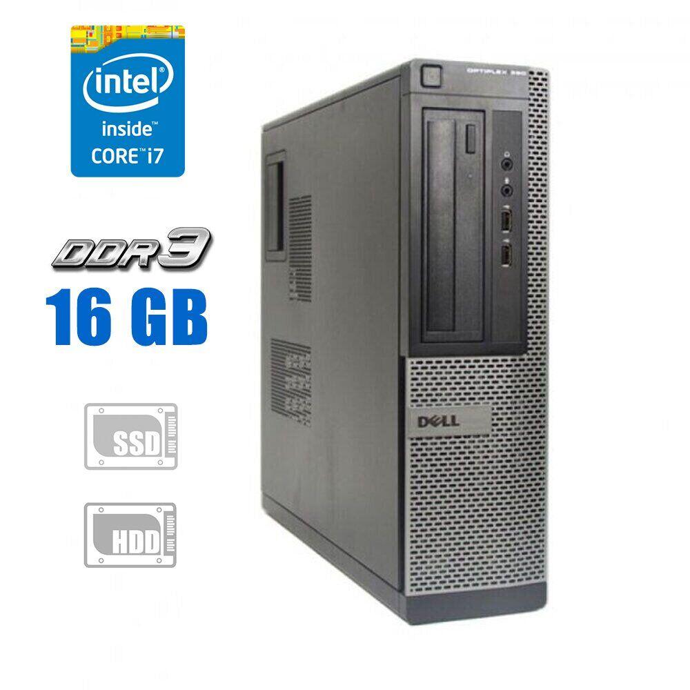 Комп'ютер Б-клас Dell OptiPlex 390 DT/ Core i7-2600/ 16 GB RAM/ 120 GB SSD + 500 GB HDD/ HD 2000