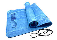 Коврик для йоги и фитнеса EasyFit PER Premium Mat 8 мм Синий