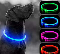 Нашийник для собак LED Світиться світлодіодний з USB зарядкою 50 см