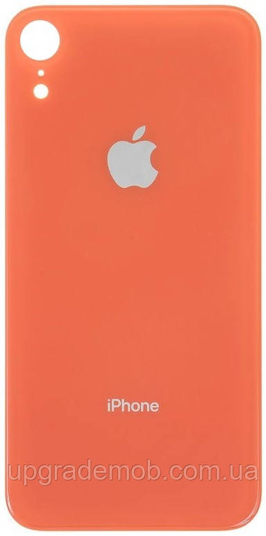Задня кришка iPhone XR коралова з великим отвором під віконце камери, фото 1