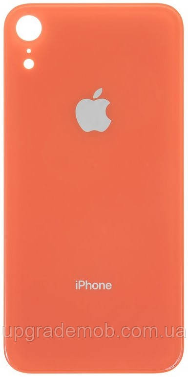 Задня кришка iPhone XR коралова з маленьким отвором під віконце камери, фото 1