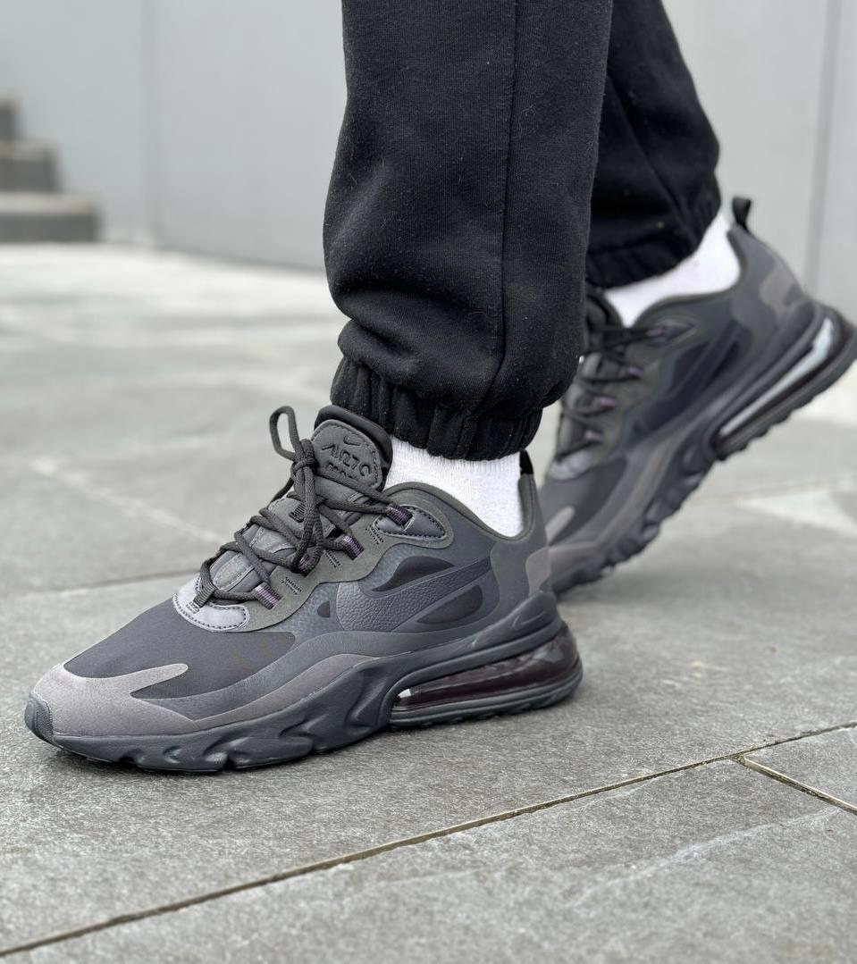 Кросівки чоловічі сірі Nike Air Max 270 React Black Grey (14618)
