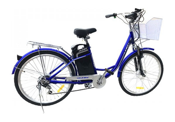 Новий електровелосипед дорожній 26" колесо з багажником на сталевій рамі/електро-велосипед із кошиком Velo