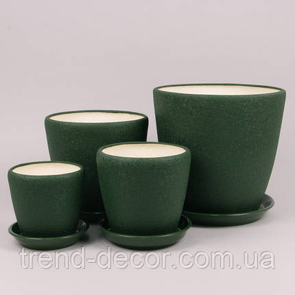 Горщик керамічний Грація шовк хакі 10л., фото 2