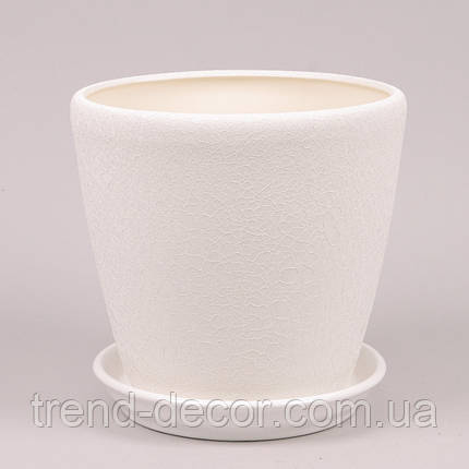 Горщик керамічний Грація шовк білий 1.2л., фото 1