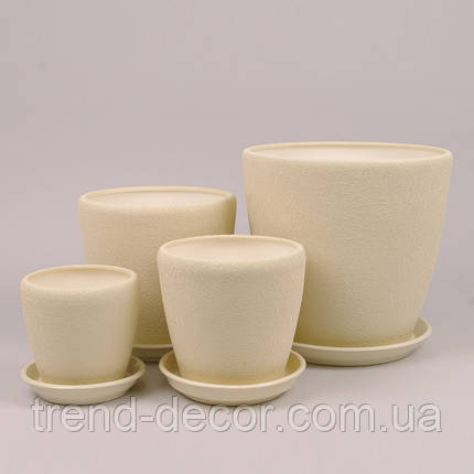 Горщик керамічний Грація шовк бежевий 10л., фото 2