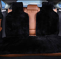 Накидка на заднее сиденье автомобиля из натурального меха овчины (мутона) белый с окантовкой