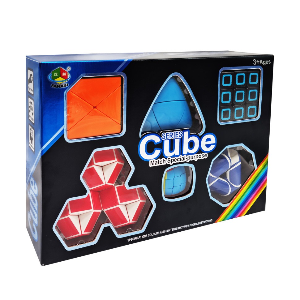 Набір логічних головоломок Кубик Рубіка зі змійкою 7х28х19 см Bambi Різнобарвний (2000002681588)