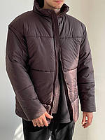 Чоловіча топова куртка оверсайз у коричневому кольорі
