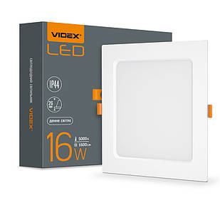 LED світильник Back вбудований квадрат Videx 16W 5000K VL-DLBS-165 26342
