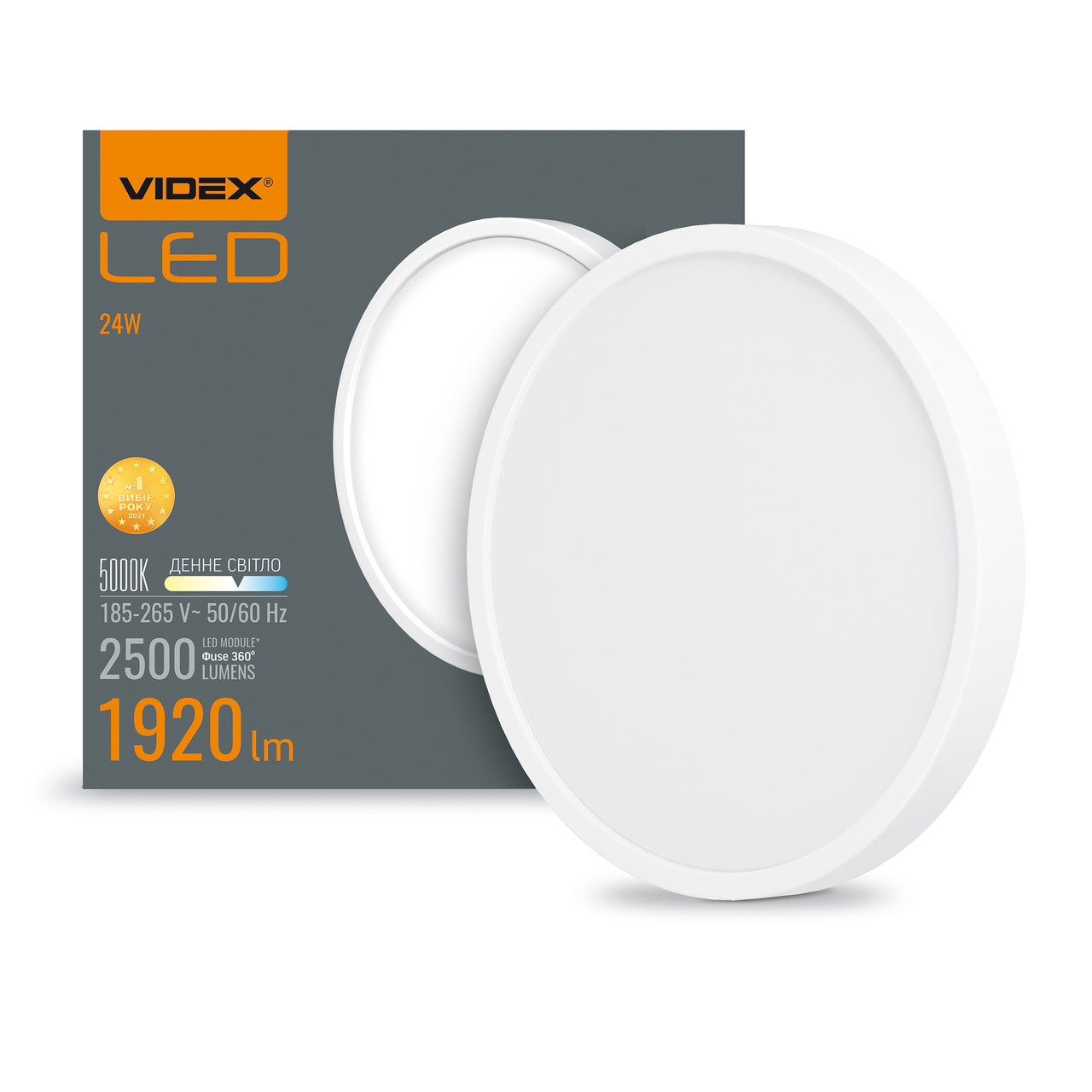 LED Світильник круглий накладний Videx 24W 5000K White VL-DLRS-245 24884, фото 1