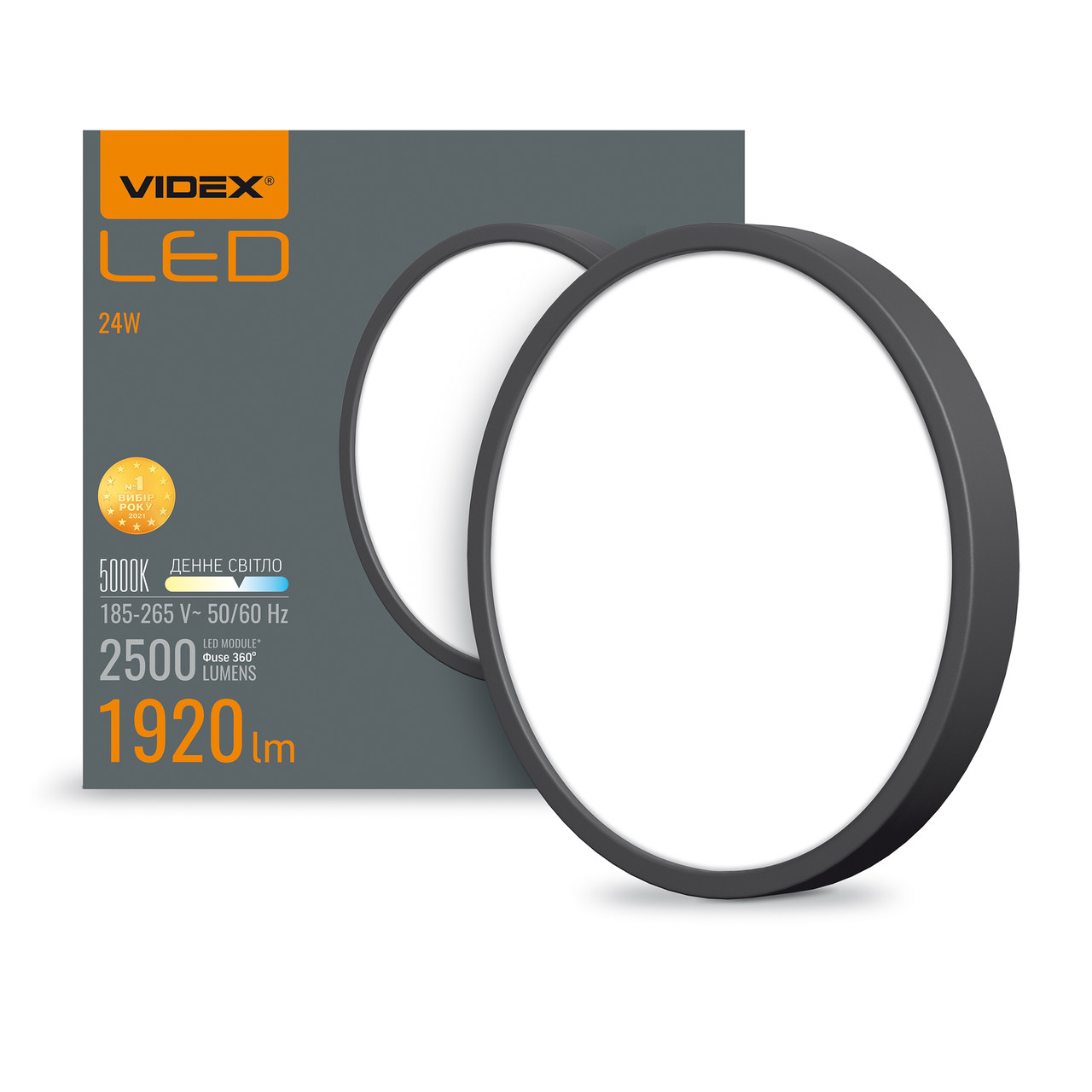 LED Світильник круглий накладний Videx 24W 5000K Black VL-DLRS-245B 27800