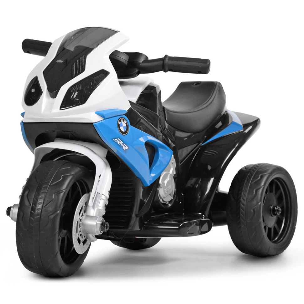 Дитячий електромобіль Мотоцикл BMW до 30 кг 40х70х36 см Bambi Синій (2000002676041)