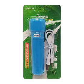Ліхтарик кишеньковий на акумуляторі Ручний Lonan 3х15х7,5 см Bambi Синій (2000002676799)