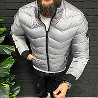 Мужская серая демисезонная куртка на манжетах, Турция