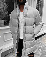 Чоловіча сіра зимова тепла подовжена куртка-парка, Туреччина