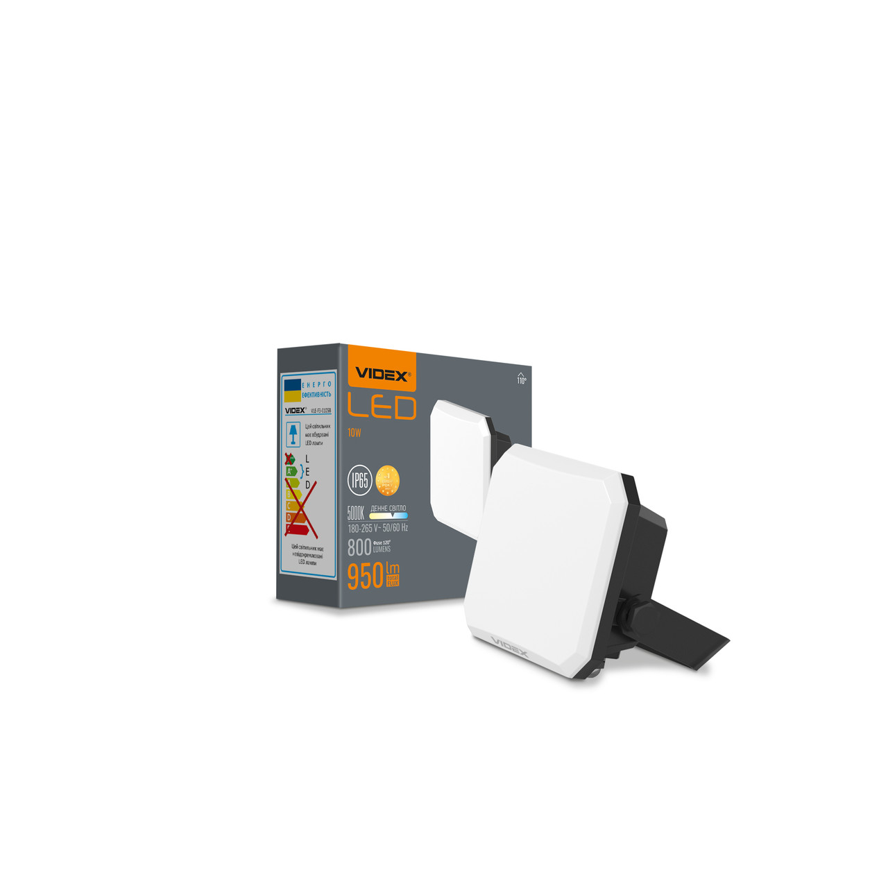 LED прожектор Videx F3 10W 5000K 220V Black VLE-F3-0105B 27712