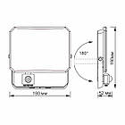 LED прожектор Videx F3 50W 5000K з датчиком руху 220V Black VLE-F3-0505B-S 27718, фото 7