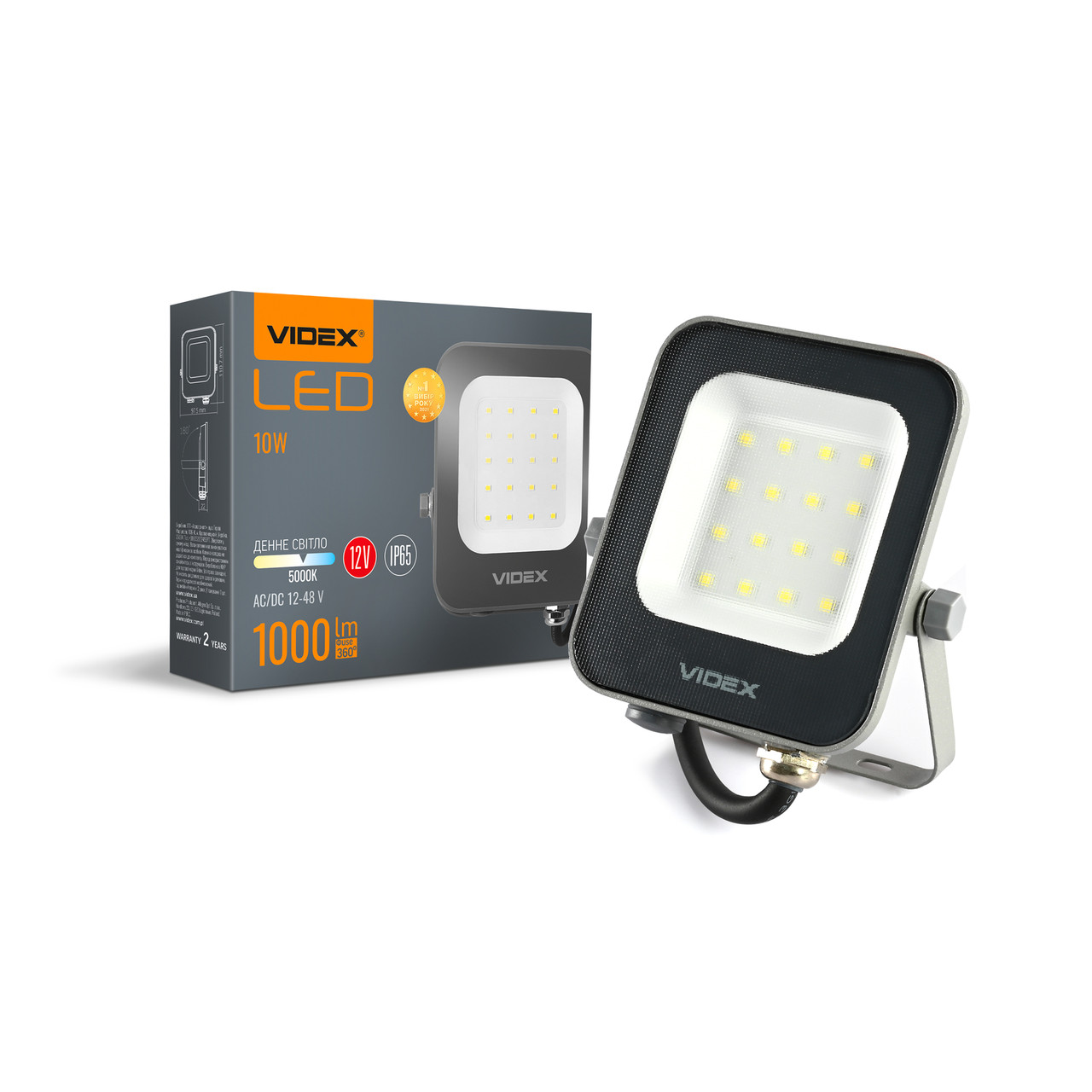 LED прожектор Videx F3e 1000Lm 5000K AC/DC 12-48V VL-F3e-105W-12V 27465