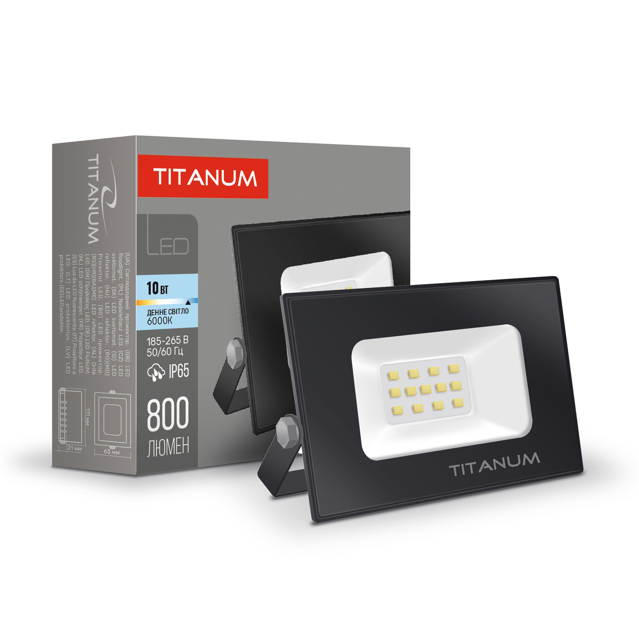 LED прожектор Titanum TLF106 10W 6000K 23979