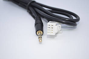 Кабель AUX для магнітол Nissan з 8 піновим роз'ємом і кнопкою AUX