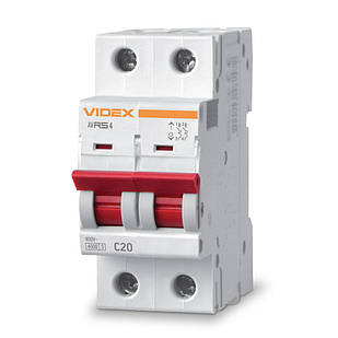 Автоматичний вимикач RS4 2п 20А С 4,5кА Videx Resist VF-RS4-AV2C20 26516