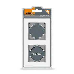 Рамка біле скло на 2 місця горизонтальна VIDEX BINERA